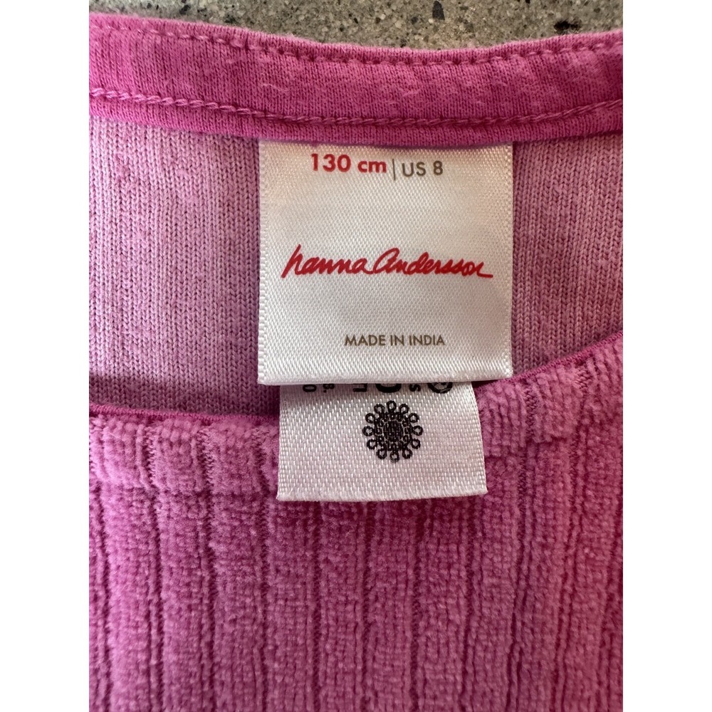 Hanna Andersson Girls Pink Peplum Long Sleeve Ribbed Soft Shirt Sz 8‎ Darling! - Picture 3 of 4